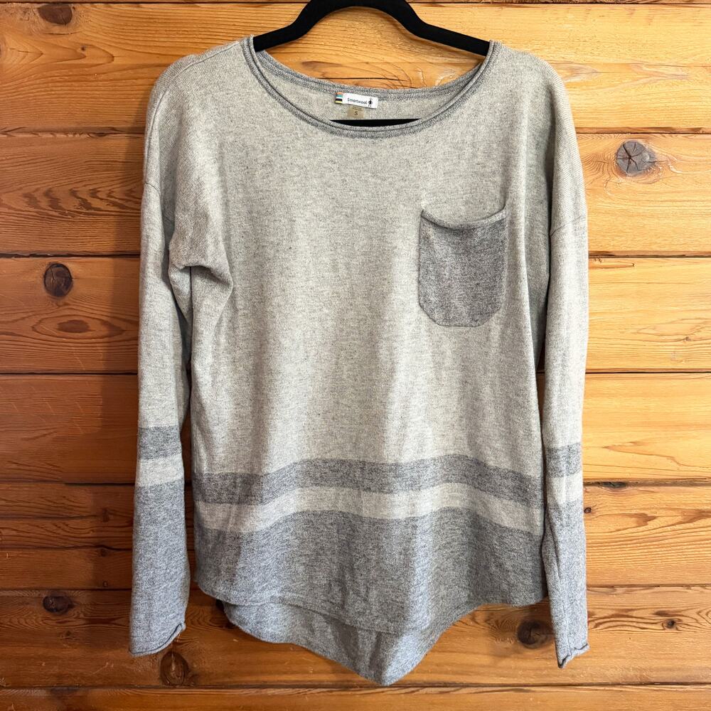 Smartwool Akamina Sweater Womens Small Gray Wool Merino Blend Base Layer